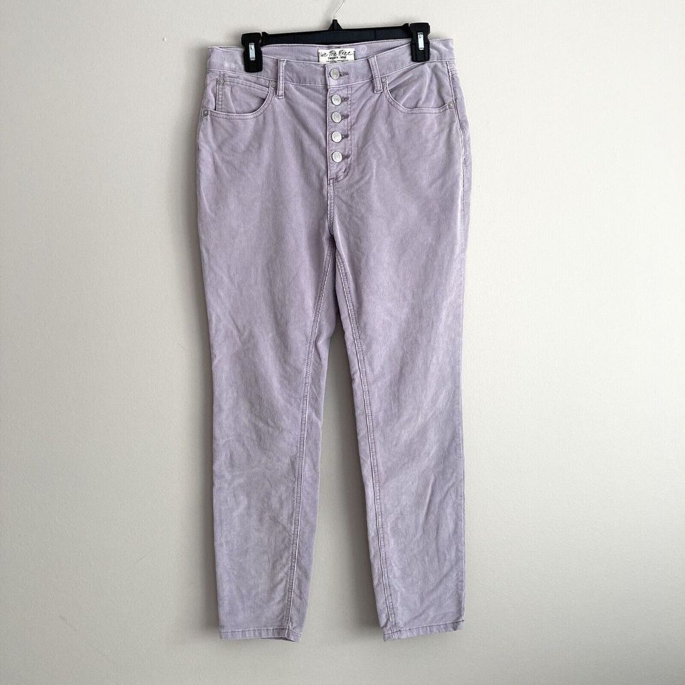 We The Free Womens Sz 29 Skinny Corduroy Button Fly Stretch Casual Pants Purple